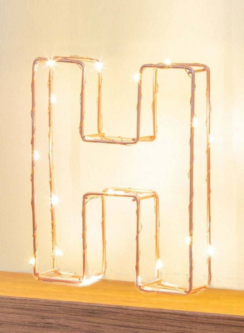 Salla Golden Letter H Glowing with LED Lights 25cm - Image 3