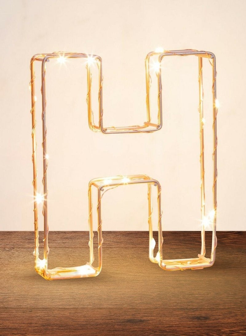 Salla Golden Letter H Glowing with LED Lights 25cm - Image 1