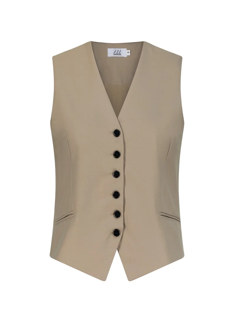 Lalele Tailored Waistcoat in Beige