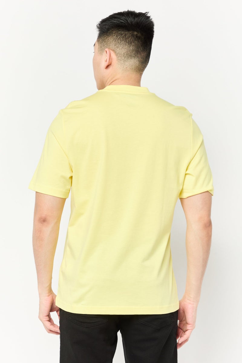 ESPRIT Men Crew Neck Short Sleeves Grapih Print T-Shirt, Yellow - Image 3