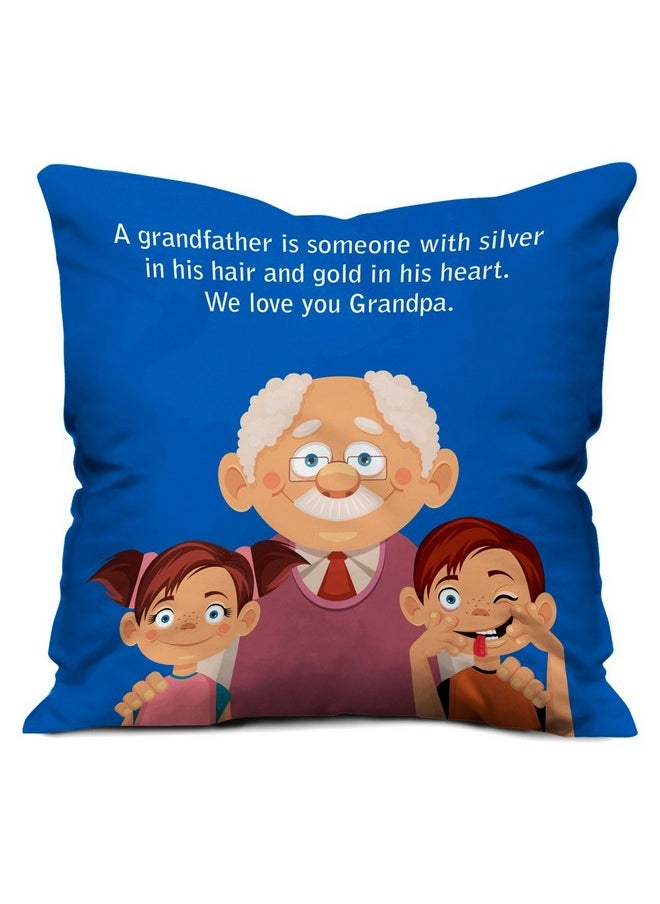 Indigifts Indigifts Micro Satin:: Fibre Cushion Cover with Filler:: 12x12 inch:: Blue:: White:: Set of 2  - Image 4