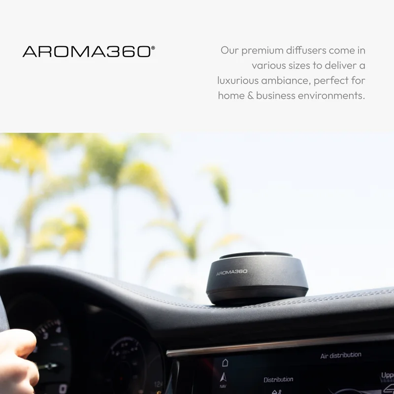 Aroma360  Smart Car Diffuser - Smart Aromatherapy Diffuser for Cars - Portable Air Diffuser - Detects When Car is On - Smart Car Accessories  | Best Price UAE