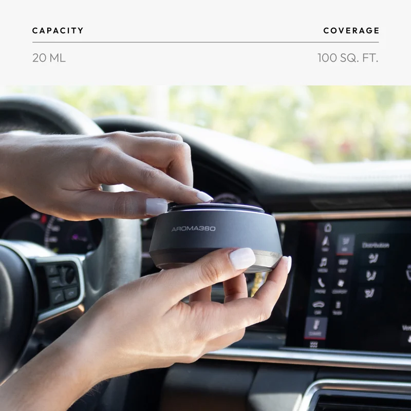Aroma360  Smart Car Diffuser - Smart Aromatherapy Diffuser for Cars - Portable Air Diffuser - Detects When Car is On - Smart Car Accessories  | Best Price UAE