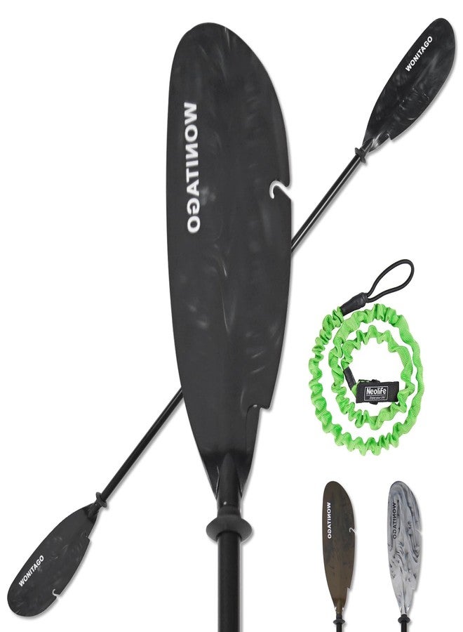 WONITAGO Angler Kayak Paddles Aluminum Paddle with Plastic Blades and Paddle Leash, Floating Adjustable Fihsing Kayak Oars, 3 Piece, 230-250cm/90-98 inch Blue - Image 1