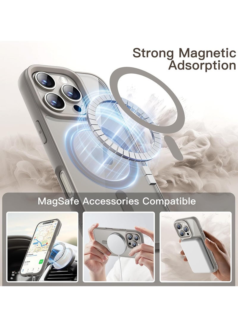 Generic - iPhone 16 Pro   Grey Case, Camera Control Compatible with MagSafe, Camera Protection, Shockproof Thin Cover, Resists Yellowing and Scratches, Magnetic Phone Case for iPhone 16 Pro Titanium Grey case - Image 1
