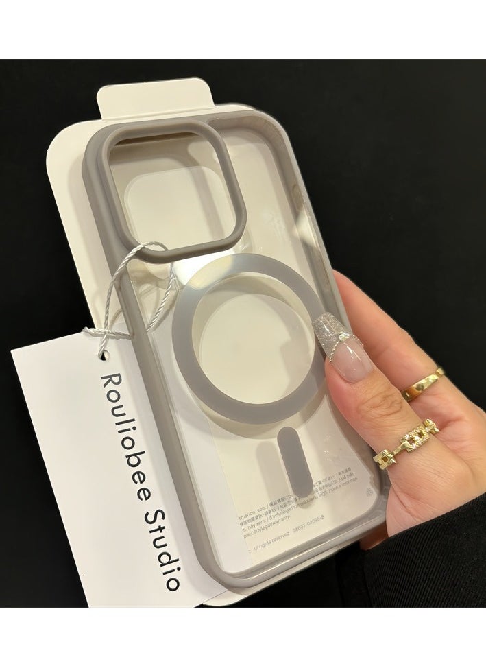 Generic - iPhone 16 Pro   Grey Case, Camera Control Compatible with MagSafe, Camera Protection, Shockproof Thin Cover, Resists Yellowing and Scratches, Magnetic Phone Case for iPhone 16 Pro Titanium Grey case - Image 1