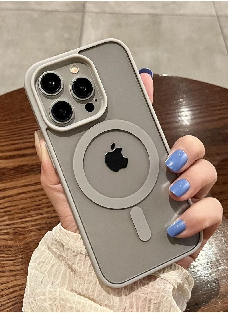 Generic - iPhone 16 Pro   Grey Case, Camera Control Compatible with MagSafe, Camera Protection, Shockproof Thin Cover, Resists Yellowing and Scratches, Magnetic Phone Case for iPhone 16 Pro Titanium Grey case - Image 1