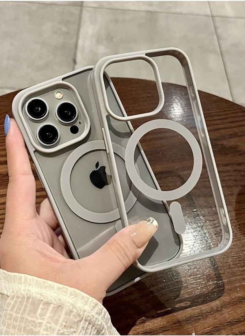 Generic - iPhone 16 Pro   Grey Case, Camera Control Compatible with MagSafe, Camera Protection, Shockproof Thin Cover, Resists Yellowing and Scratches, Magnetic Phone Case for iPhone 16 Pro Titanium Grey case - Image 1