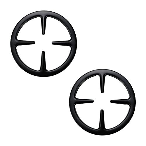 Risbay 2 Pcs Cast Iron Gas Stove Cooker Ring Reducer, Black, 6-Inch - Image 1