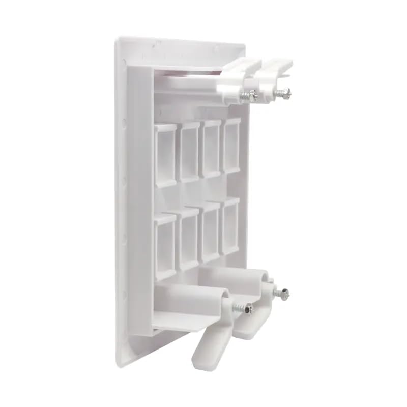 DIYTECH Keystone Wall Plate, Built-In Mounting Bracket, 2 Gang, Supports Jack or Modular Inserts, In Wall Patch Panel - White (8 Port) - Image 4