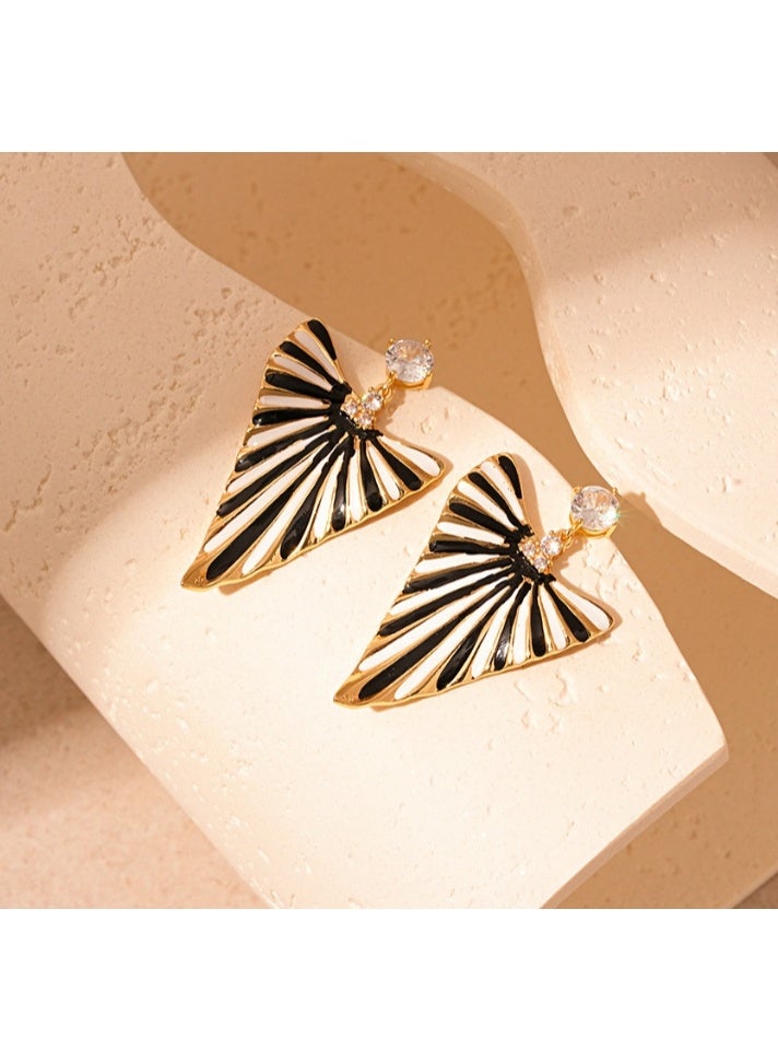 لاتين أقراط نسائية عصرية بإبرة فضية مع علبة هدايا - Image 2