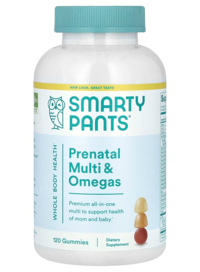 SmartyPants Prenatal Multi & Omegas Lemon Orange and Strawberry Banana 120 Gummies