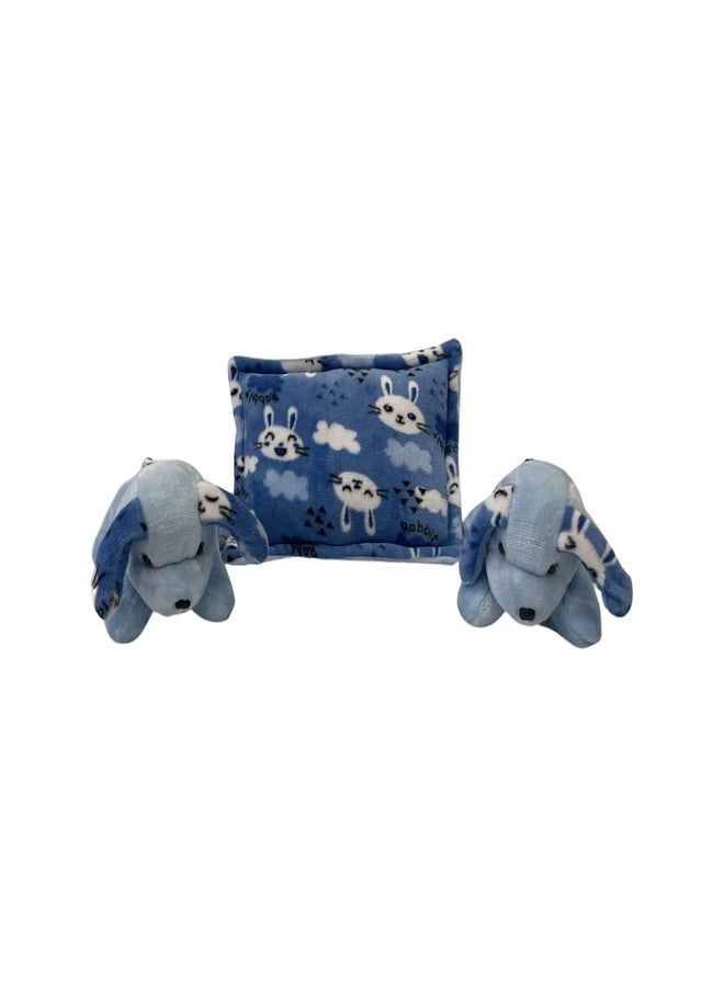 PINKS & BLUES Full Sleeping 5 Piece Baby Bedding Set with 2 Puppy Shape Side Pillows (0-42MONTHS) (Printed Sky) - Image 2