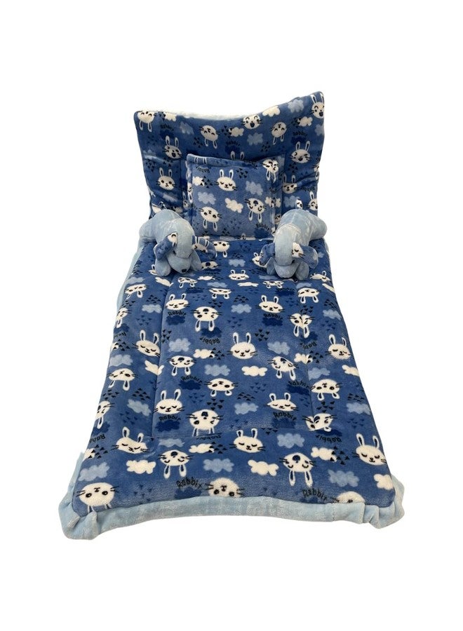 PINKS & BLUES Full Sleeping 5 Piece Baby Bedding Set with 2 Puppy Shape Side Pillows (0-42MONTHS) (Printed Sky) - Image 5