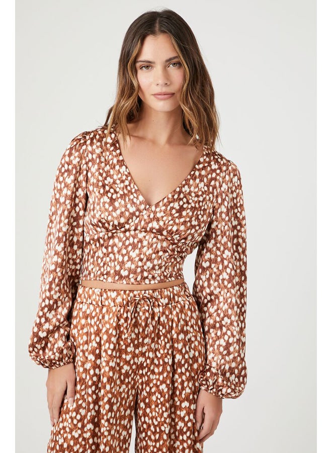 FOREVER 21 Satin Polka Dot Crop Top - Image 3