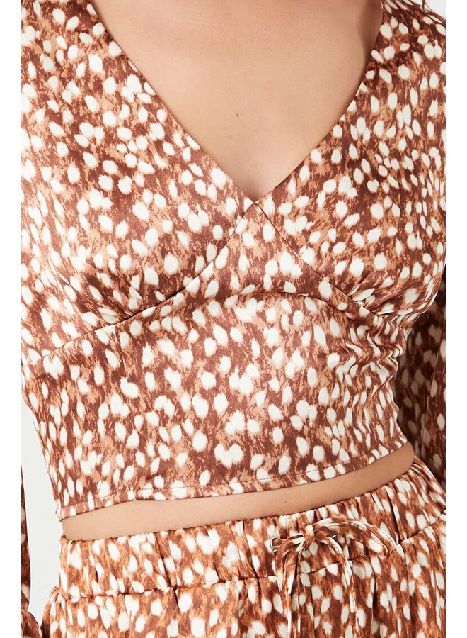 FOREVER 21 Satin Polka Dot Crop Top - Image 2