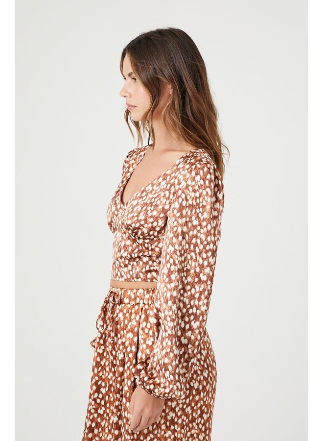 FOREVER 21 Satin Polka Dot Crop Top - Image 4