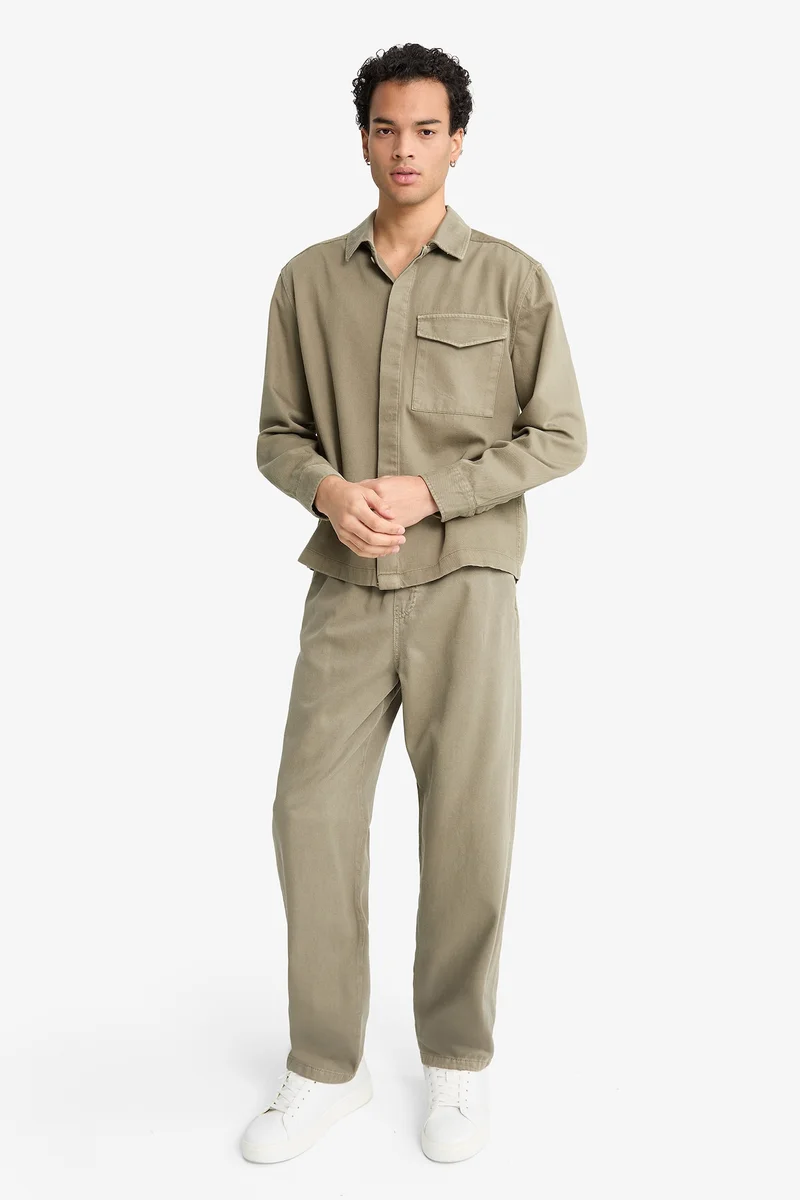 Defacto  Baggy Fit Wide Leg Gabardine Trousers for Men | Best Price UAE