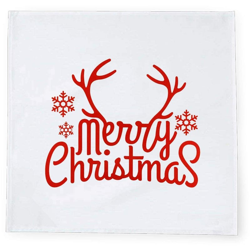 Khakee 6 Pcs Christmas Theme Tafta Silk Table Napkins 10x 10 for Xmas Decoration Christmas OrnamentsChristmas Gift npxmas239P - Image 2