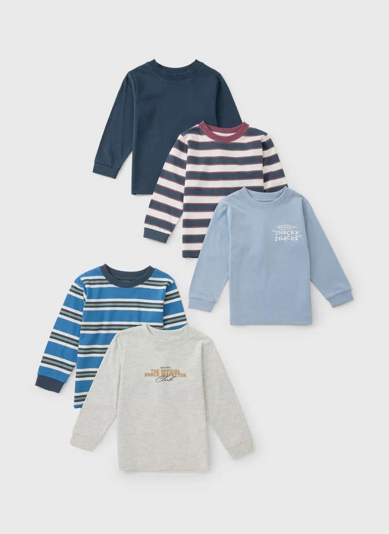 Matalan 5 Pack Boys Multi Snack Tops