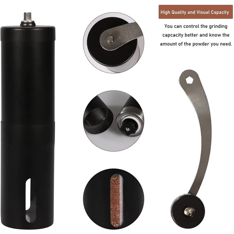 Garth Portable Stainless Steel Manual Coffee Grinder | Adjustable Grind Settings | Compact Design | Perfect for Fresh Coffee Beans, Travel-Friendly, Easy to Use(1 Pc) - Image 3