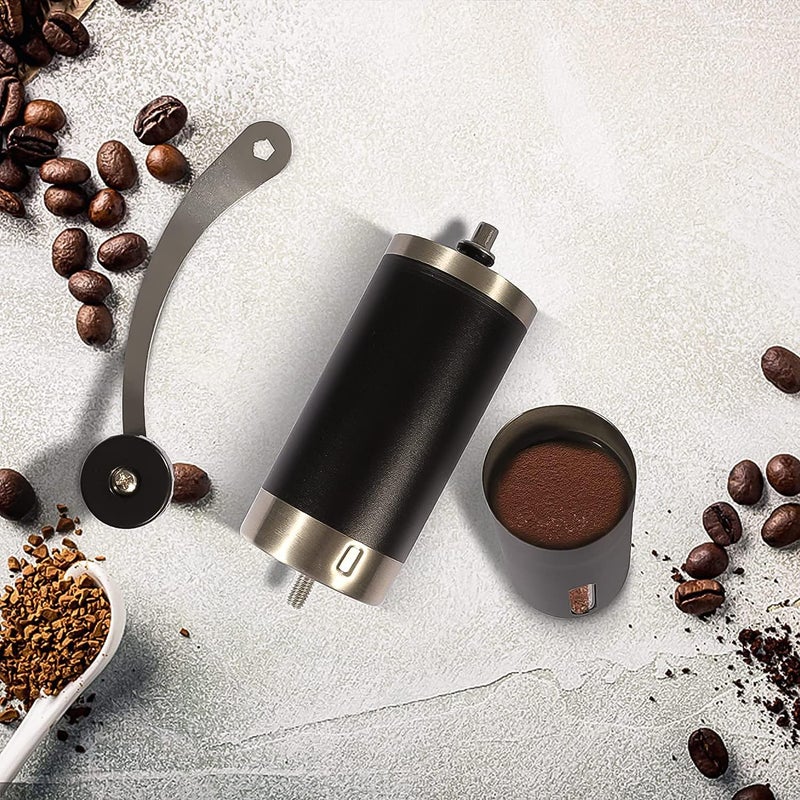 Garth Portable Stainless Steel Manual Coffee Grinder | Adjustable Grind Settings | Compact Design | Perfect for Fresh Coffee Beans, Travel-Friendly, Easy to Use(1 Pc) - Image 4
