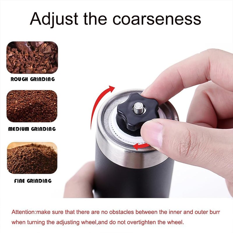 Garth Portable Stainless Steel Manual Coffee Grinder | Adjustable Grind Settings | Compact Design | Perfect for Fresh Coffee Beans, Travel-Friendly, Easy to Use(1 Pc) - Image 2
