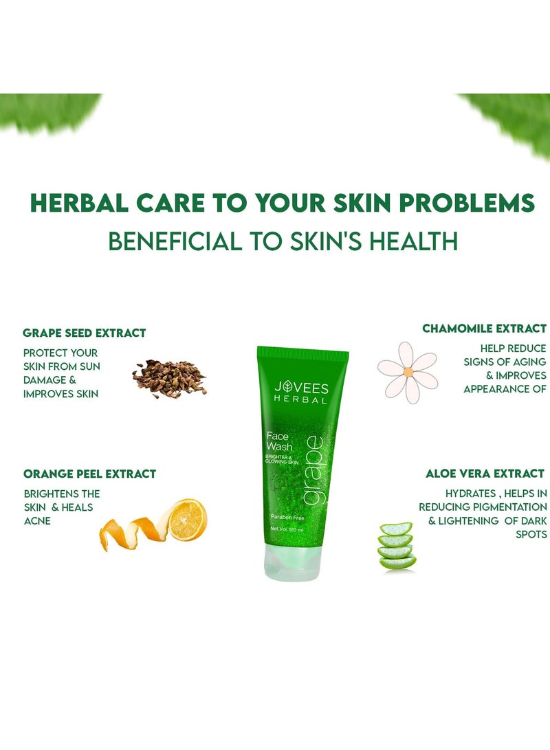Jovees Herbal Grape Face Wash With Grape Seed Orange Peel Extracts 120 ML - Image 3
