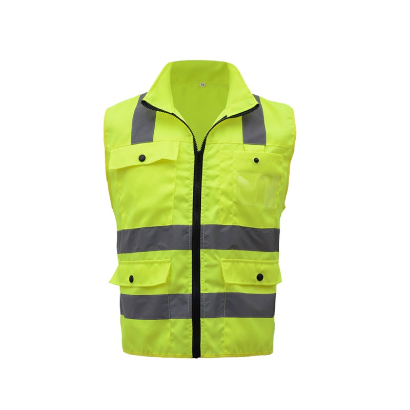 SFVest Reflective Safety Vest 3D Holographic Technology High Collar Zipper - Breathable Durable Fabric With Pockets for Traffic Guidance Construction Road Visibility - Image 1