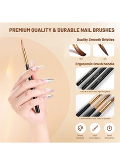 Aokitec 3Pcs Acrylic Nail Brush Set Size 101214 Kolinsky Nail Brushes For Acrylic Application Nail Art Brushes For Acrylic Powder Perfect For Nail Extension For Beginner & Professional  - Image 2