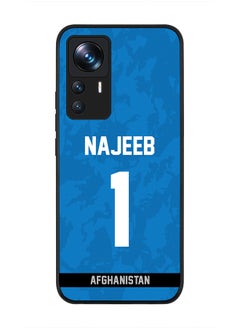 Rugged Black Edge Case for Xiaomi 12T/12T Pro, Slim fit Soft Case Flexible thin Cover - Player Name - Najibullah Zadran, Jersey Number- 1