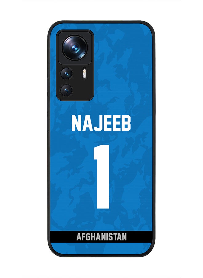 Stylizedd - Rugged Black Edge Case for Xiaomi 12T/12T Pro, Slim fit Soft Case Flexible thin Cover - Player Name - Najibullah Zadran, Jersey Number- 1 - Image 1