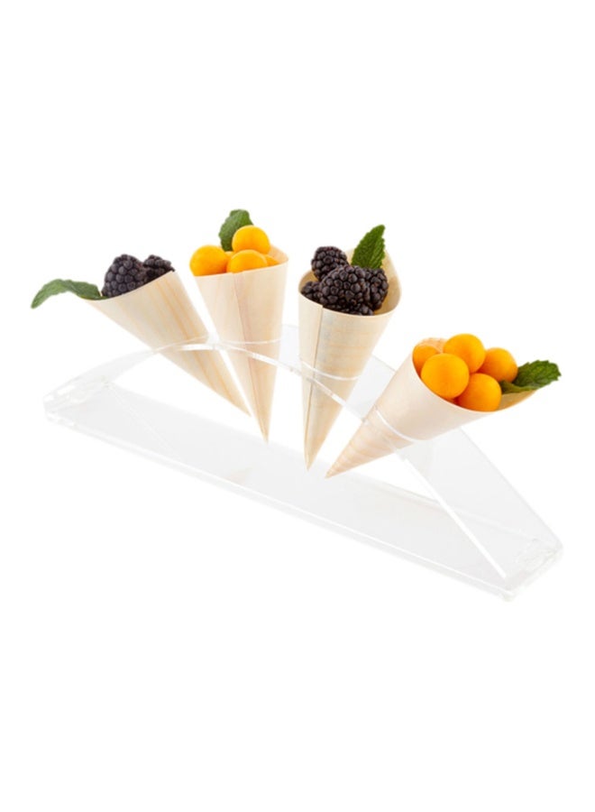 Restaurantware 12-inch Half Circle Food Cone and Sushi Hand Roll Display Stand: Perfect for Restaurants, Catered Events, and Buffets - Holds 4 Cones - Made from Organic Bamboo - 1ct Box - Image 2