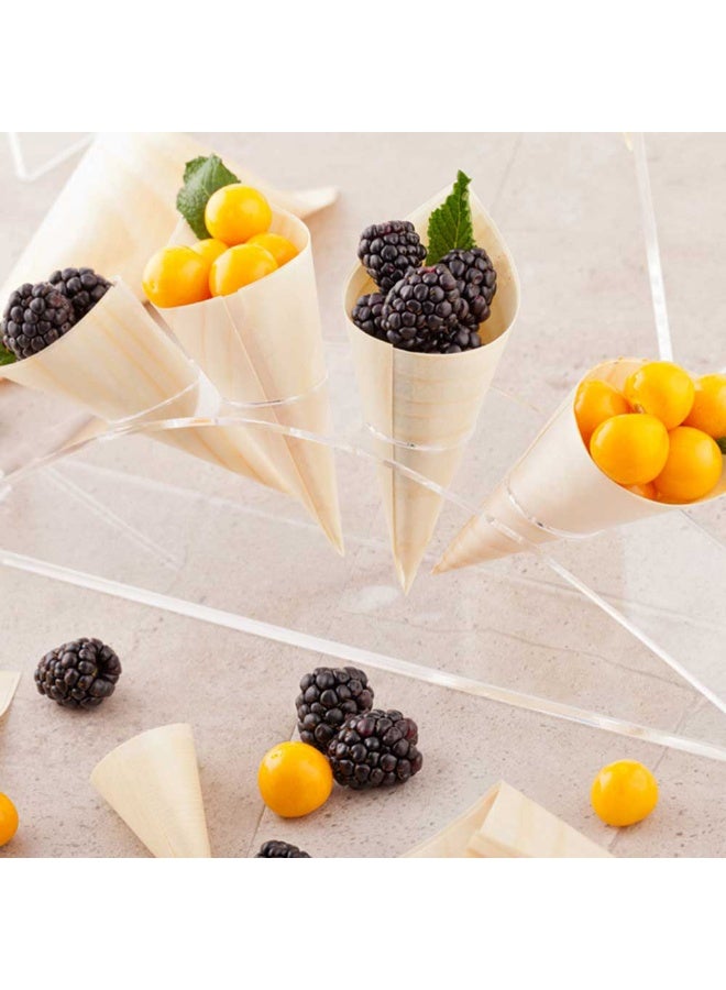 Restaurantware 12-inch Half Circle Food Cone and Sushi Hand Roll Display Stand: Perfect for Restaurants, Catered Events, and Buffets - Holds 4 Cones - Made from Organic Bamboo - 1ct Box - Image 3