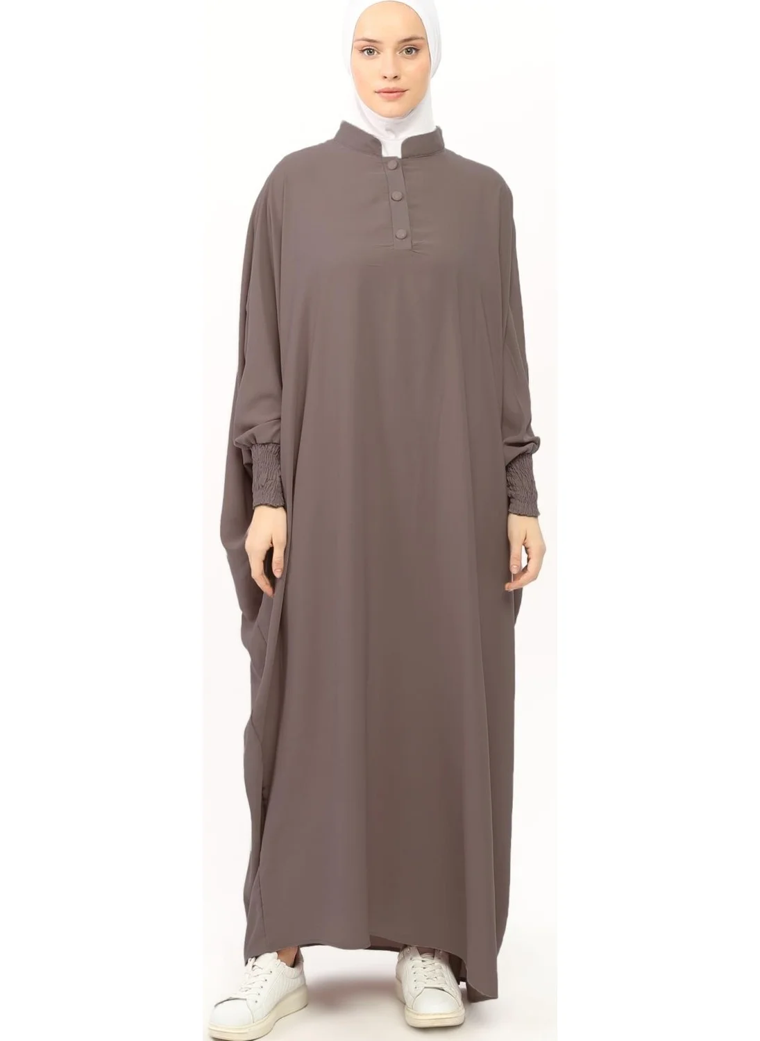 Altobeh Sultanbas Nikapli Chador Jilbab Khimar Abaya Elastic Sleeve Judge Collar Veiled Abaya Medina Silk