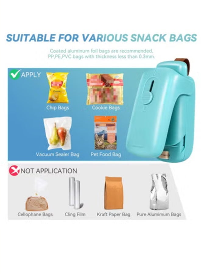 General Mini Bag Sealer, Handheld Heat Vacuum Sealer, 2 in 1 Sealer and Cutter with Lanyard, Portable Resealer Machine for Plastic Bags Food Storage Snacks Freshness  - Image 4