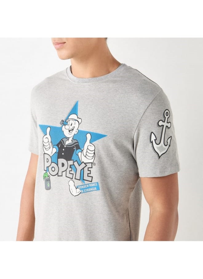 SP Characters Popeye Print Crew Neck T-shirt with Short Sleeves  - Image 3