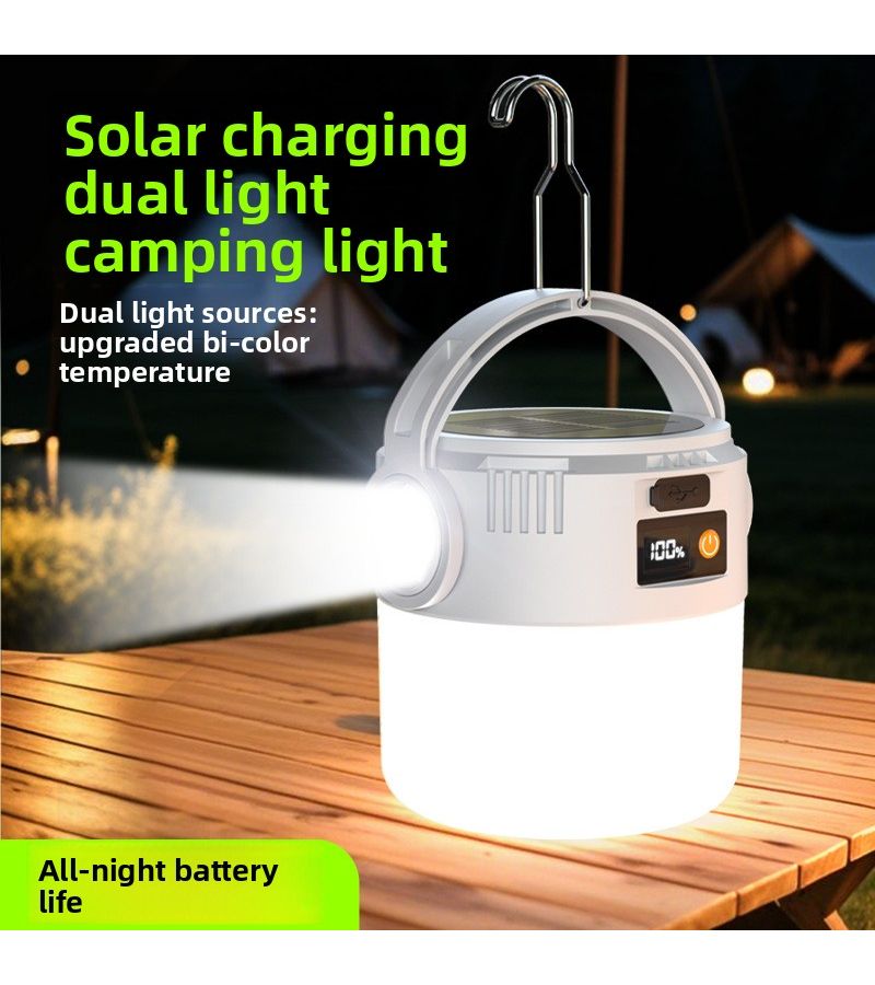 Portable Solar Camping Light Compact Bright Long Battery for Camping - Image 1
