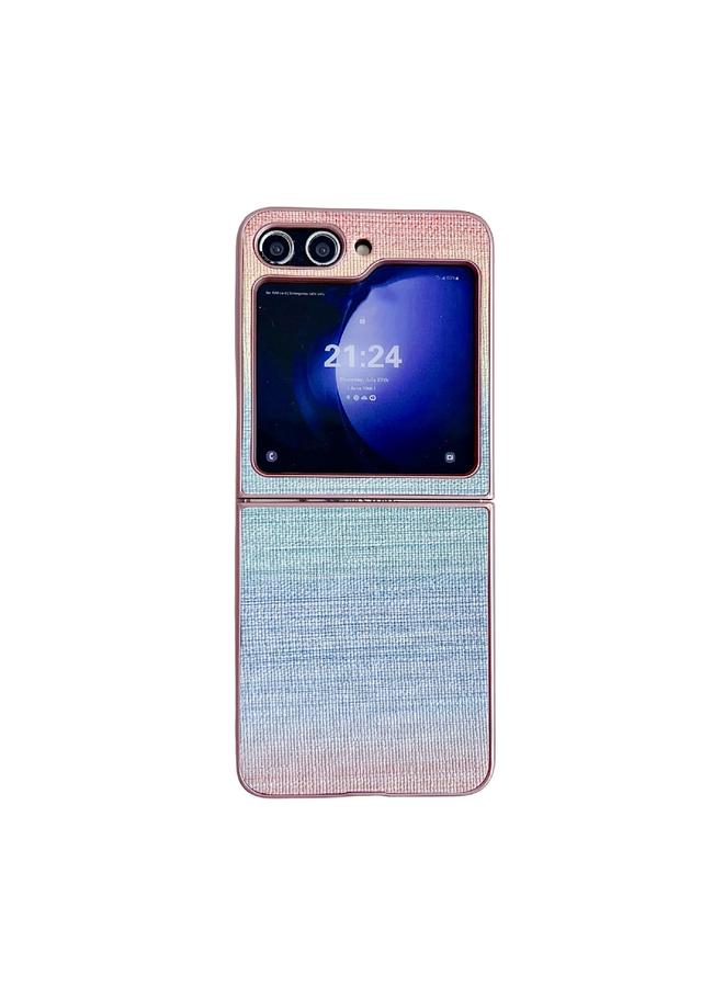 جرين تايجر جراب هاتف من الجلد الصناعي بلون وهمي لهاتف Samsung Galaxy Z Flip5 (وردي)