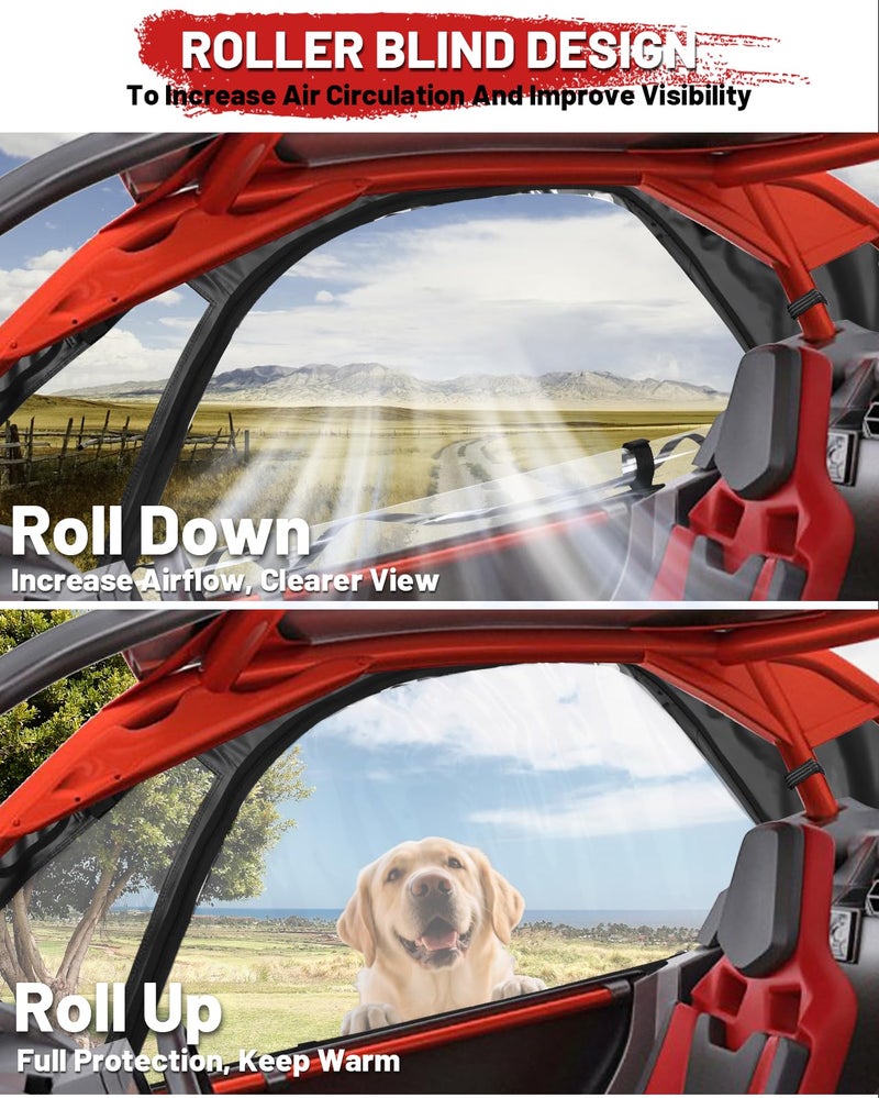 StarknightMT Soft Upper Doors Compatible with Polaris RZR Pro XP/Turbo R/Pro S (2020-2026), Cab Enclosure with 3rd Gen Upgraded Zippers & Reflective Strips, 2-Seater #2884664 - Image 2