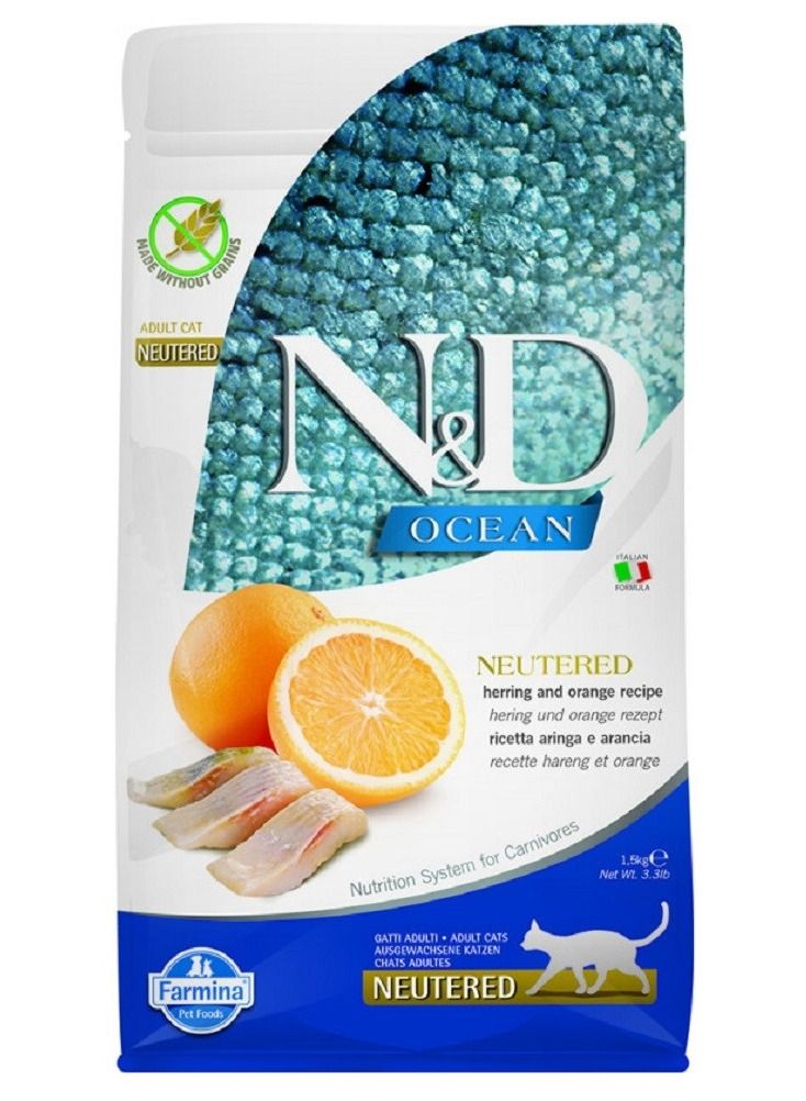 Farmina Ocean Herring and Orange Neutered Adult Cat Food 1.5 kg