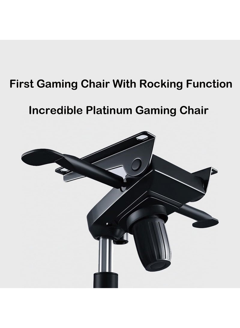 GT-Wheel Platinum Leather Gaming Chair with Adjustable Hand Rest and Rocking Function Ultimate Comfort for Gamers - Image 5