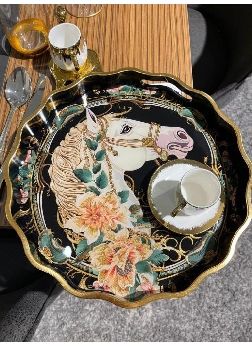 Roy King - Royking Horse 2 Liter Round Tray 39X4-34X4 cm Fx 013 - Image 1