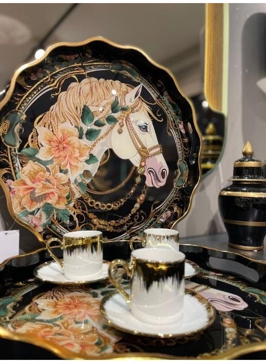 Roy King - Royking Horse 2 Liter Round Tray 39X4-34X4 cm Fx 013 - Image 1