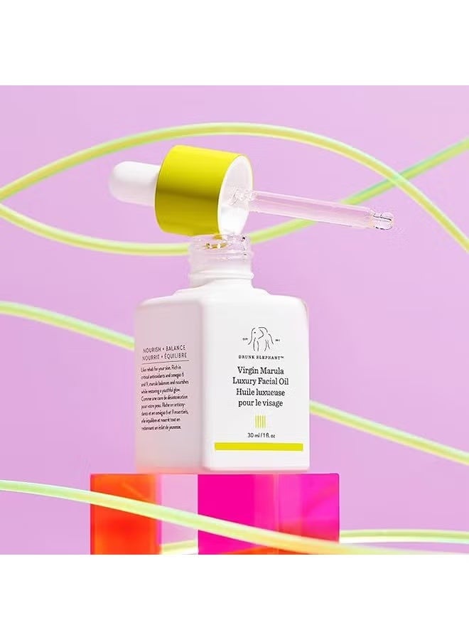Drunk Elephant Virgin Marula Luxury Facial Oil - Gluten-Free and Vegan Anti-Aging Skin Care and Face Moisturizer 30ml - Image 2