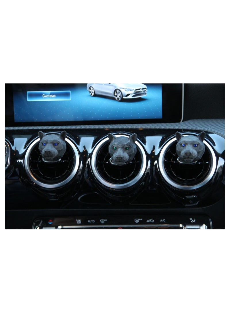 MEDORI Ceramic Car Air Freshener For Vent 3D Panther Head Satin Shine Analogous  Fragrance With luxurious enchanting Aroma and Fragrance is made in France  - Image 1