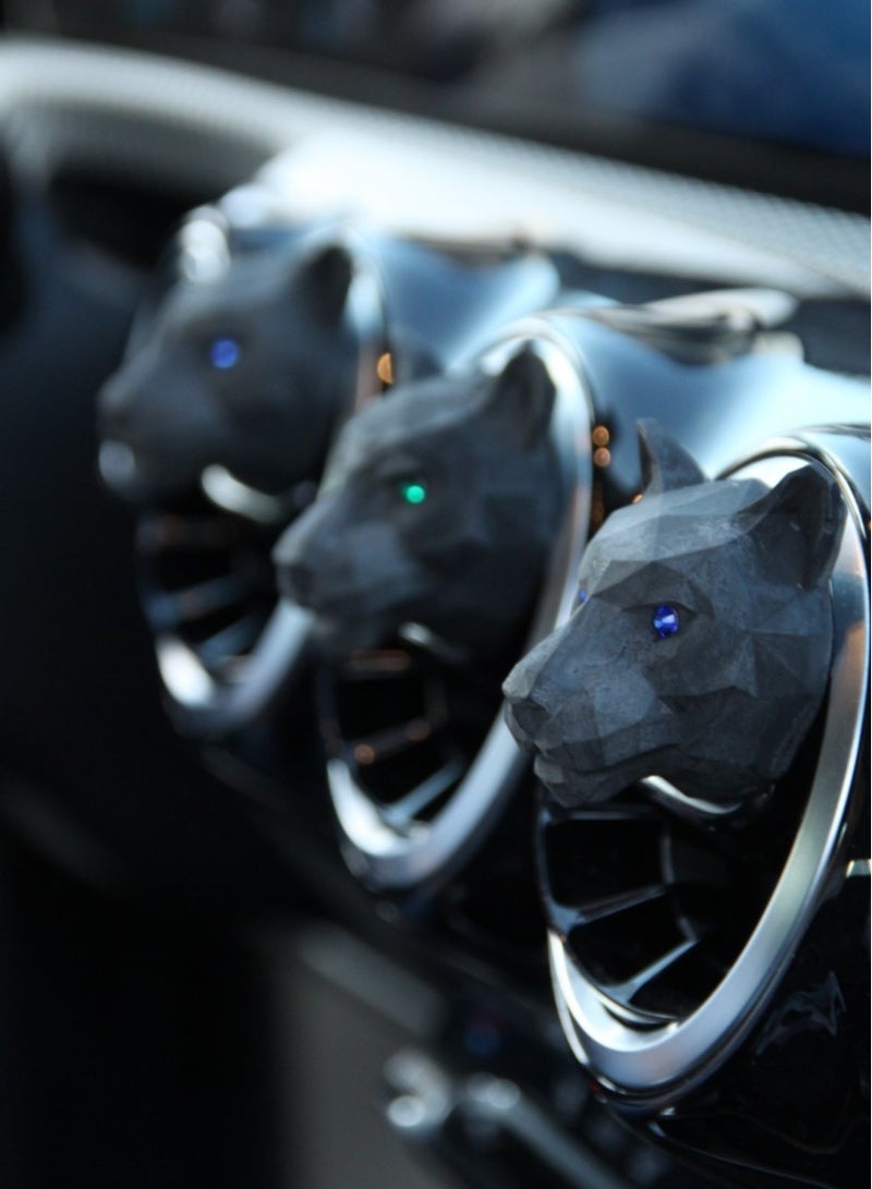 MEDORI Ceramic Car Air Freshener For Vent 3D Panther Head Satin Shine Analogous  Fragrance With luxurious enchanting Aroma and Fragrance is made in France  - Image 2