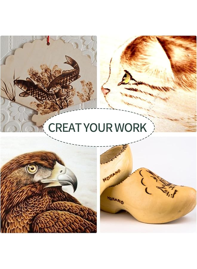 إيروريكس مجموعة أدوات حرق الخشب مكونة من 55 قطعة من أقلام الحرق الاحترافية ومكواة اللحام بدرجة حرارة قابلة للتعديل من 200 إلى 450 درجة مئوية للمبتدئين والبالغين وحرق الخشب والنحت والنقش واللحام - Image 5