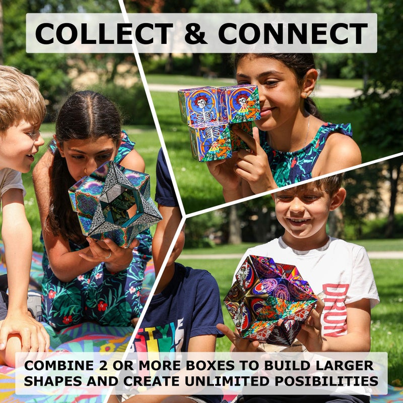 SHASHIBO Shape Shifting Box - Award-Winning  Patented Fidget Cube w/ 36 Rare Earth Magnets - Transforms Into Over 70 Shapes  Gift Box  Download Fun in Motion Toys Mobile App (Earth  4 Pack) - Image 5