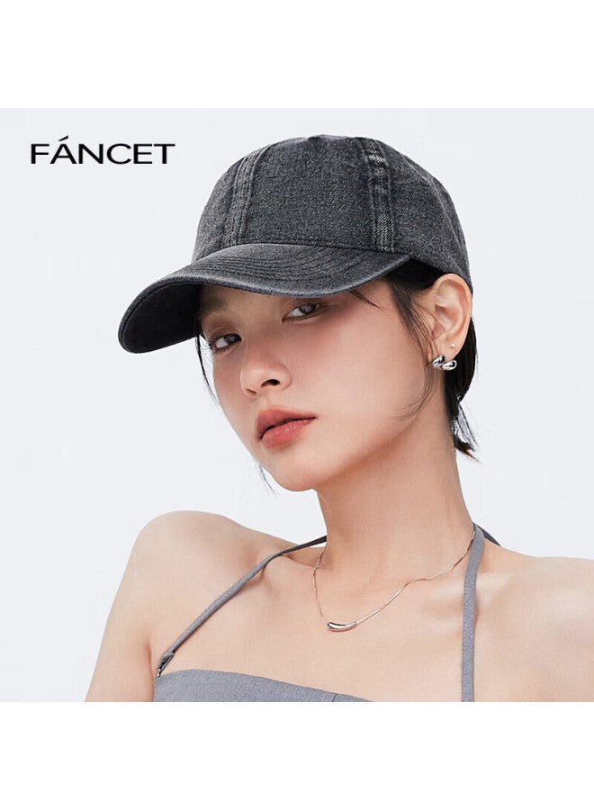 Fancet Baseball Cap For Women, Washed Denim Style Hat Large Head Cirference Sports Cap For Men, Duck Tongue Cap, Couple's Hat - Image 1